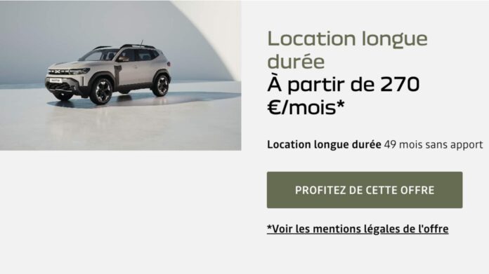 Dacia Duster 2024 offre LLD